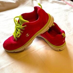 Champion Women's Pink Yellow Neon Lace Up Sneakers 8.5